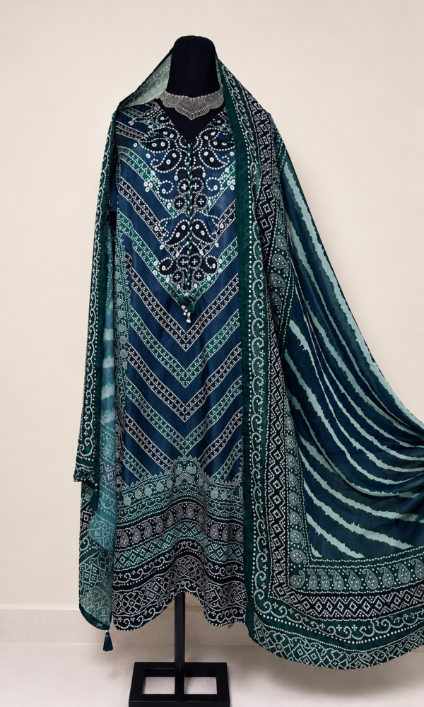 J. Teal blue Silk 3PC